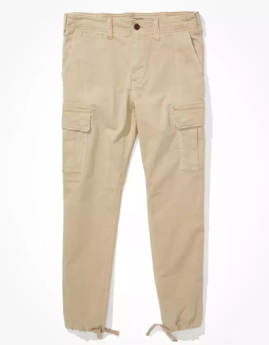 Pantalon American Eagle AE Flex Original Droit Lived-In Cargo Kaki Clair Homme | GKH-42884492